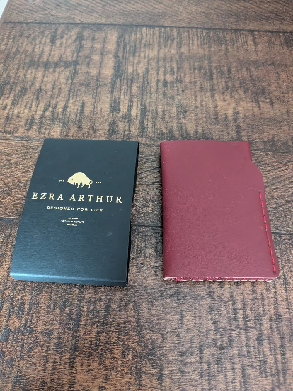 Burgundy Leather Card Sleeve
